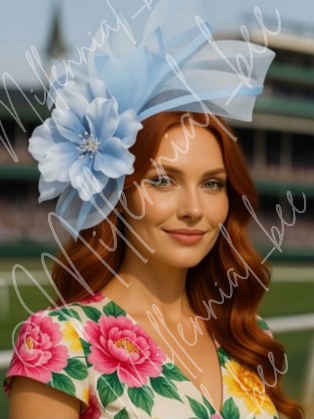 Kentucky Derby Hat Fascinator Elegant Oversized Organza Floral Tea Party Hat